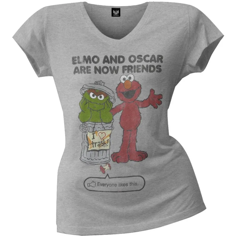 Sesame Street - Elmo & Oscar Friends Juniors T-Shirt sold by Old Glory