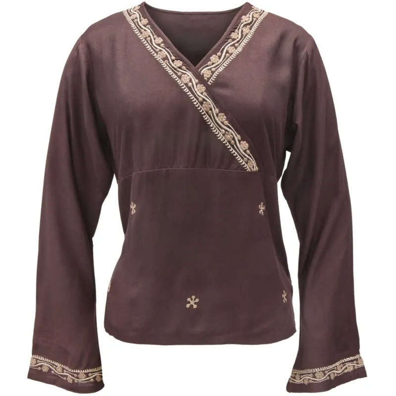 Overlap Neck - Long Sleeve Blouse made by Old Glory