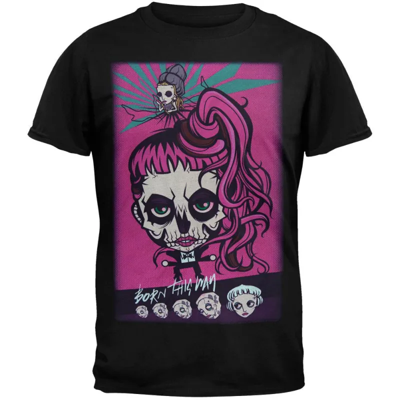 Lady Gaga - Gaga Skeleton Cartoon 2013 Tour Soft T-Shirt sold by Old Glory