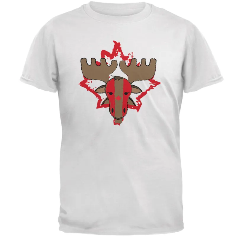 Canada Canadian Maple Leaf Moose Sports Paint Hockey Mens T Shirt sold by Old Glory