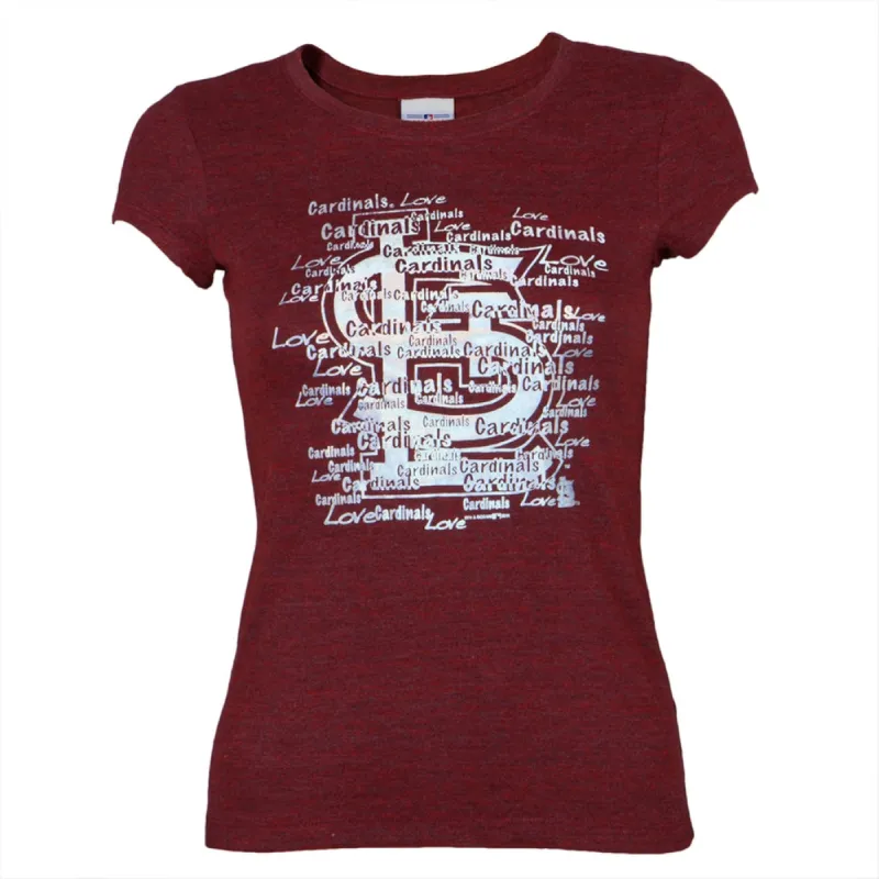 St. Louis Cardinals - Foil Love Girls Youth T-Shirt sold by Old Glory