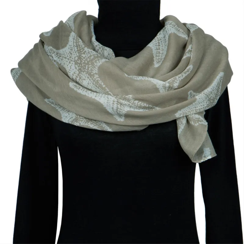 Starfish Large Body All-Over Women's Scarf Tan sold by Old Glory