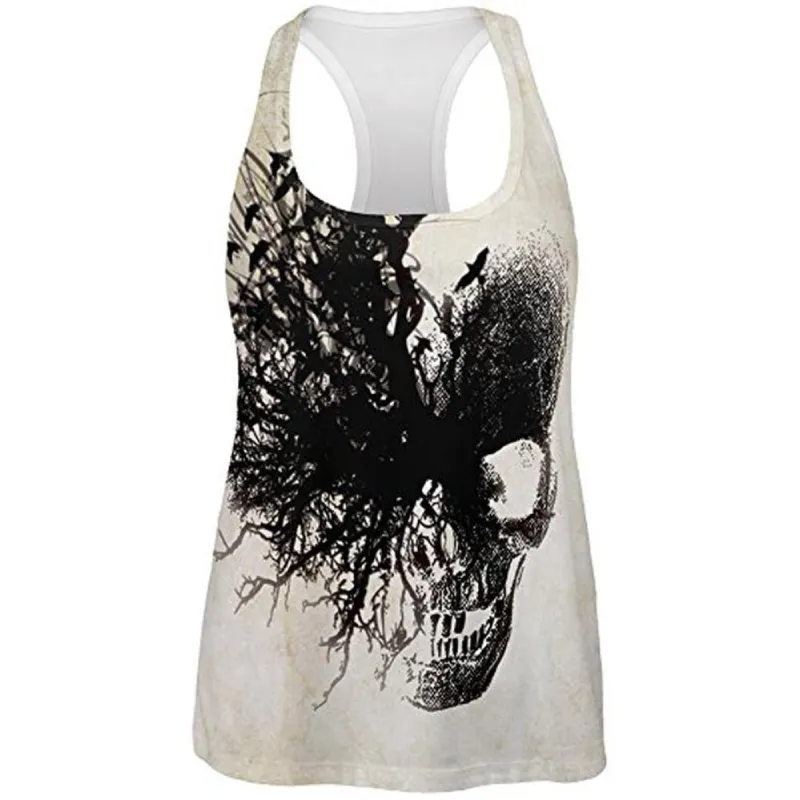 Dreaming Skull All Over Womens Work Out Tank Top sold by Old Glory