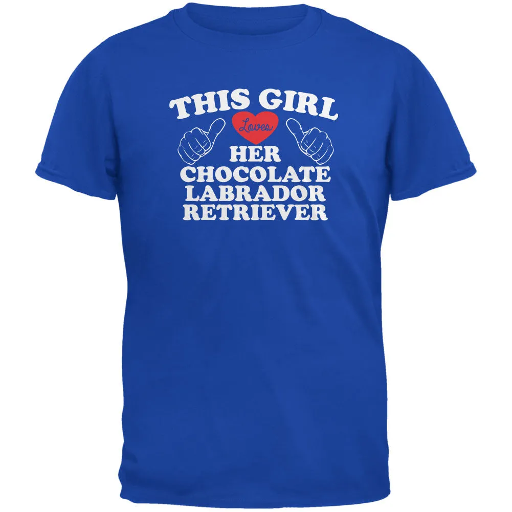 Valentines This Girl Loves Her Chocolate Lab Royal Adult T-Shirt sold by Old Glory
