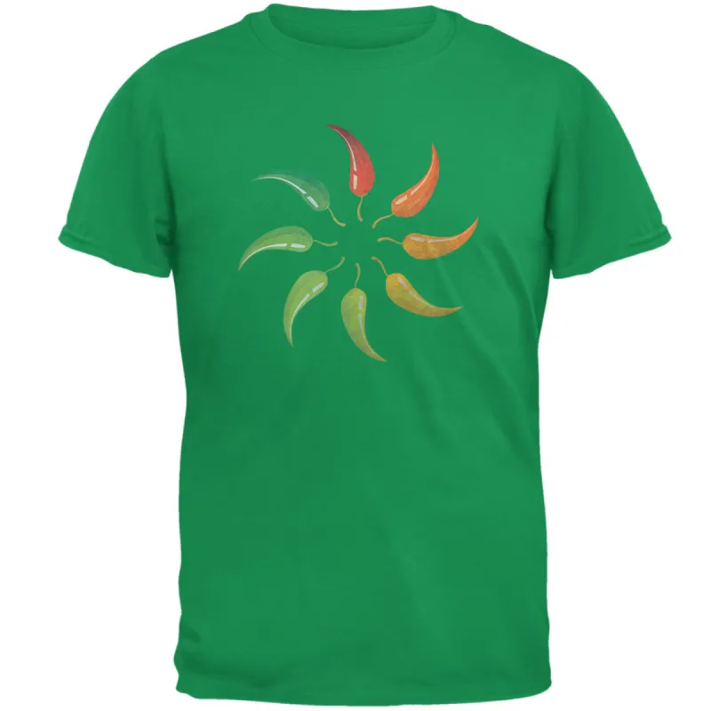 Cinco de Mayo - Jalapeno Pepper Wheel Irish Green Adult T-Shirt sold by Old Glory