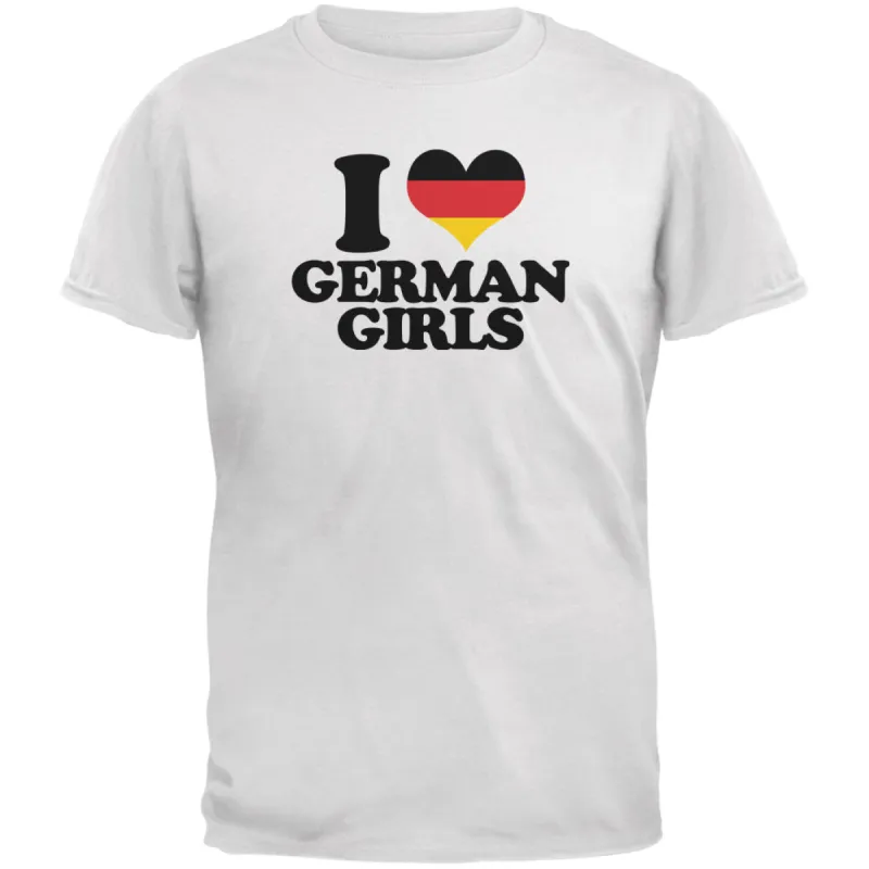 Oktoberfest I Heart German Girls White Adult T-Shirt sold by Old Glory