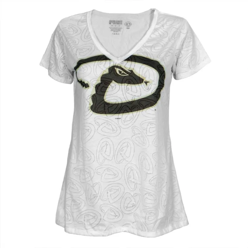 Arizona Diamondbacks - Large Logo Juniors Burnout V-Neck T-Shirt sold by Old Glory