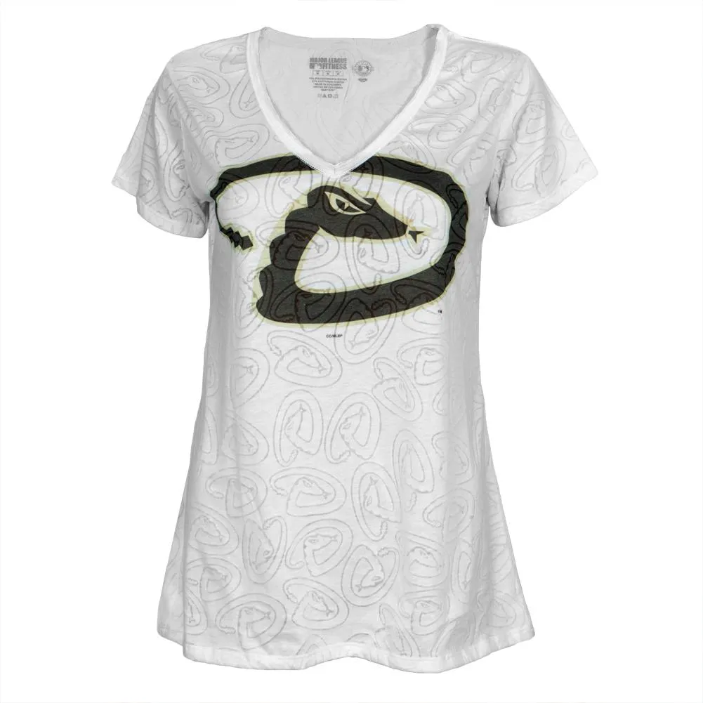Arizona Diamondbacks - Large Logo Juniors Burnout V-Neck T-Shirt sold by Old Glory