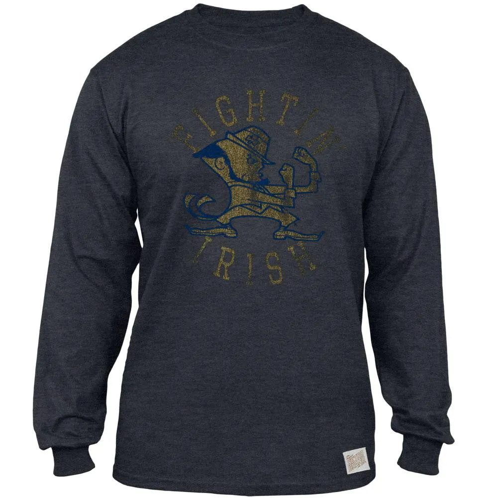 Notre Dame Fighting Irish - Distressed Mascot Tri-Blend Adult Long Sleeve T-Shirt sold by Old Glory