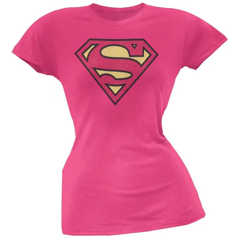 Supergirl - Pinky Shield Juniors T-Shirt made by Old Glory