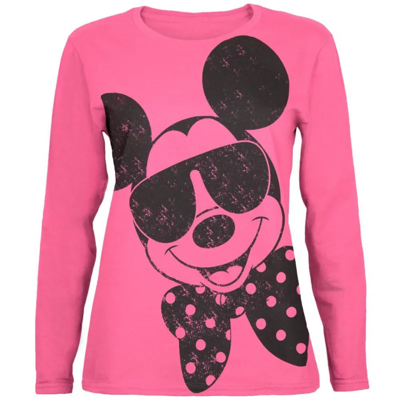 Mickey Mouse - Bow Juniors Long Sleeve T-Shirt made by Old Glory