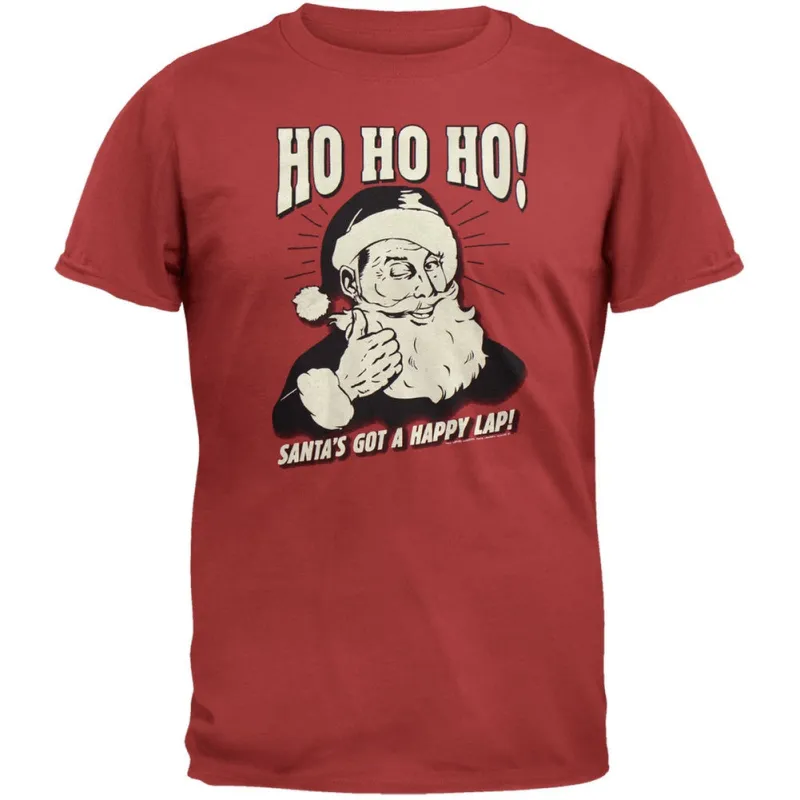 Santa's Got A Happy Lap T-Shirt made by Old Glory