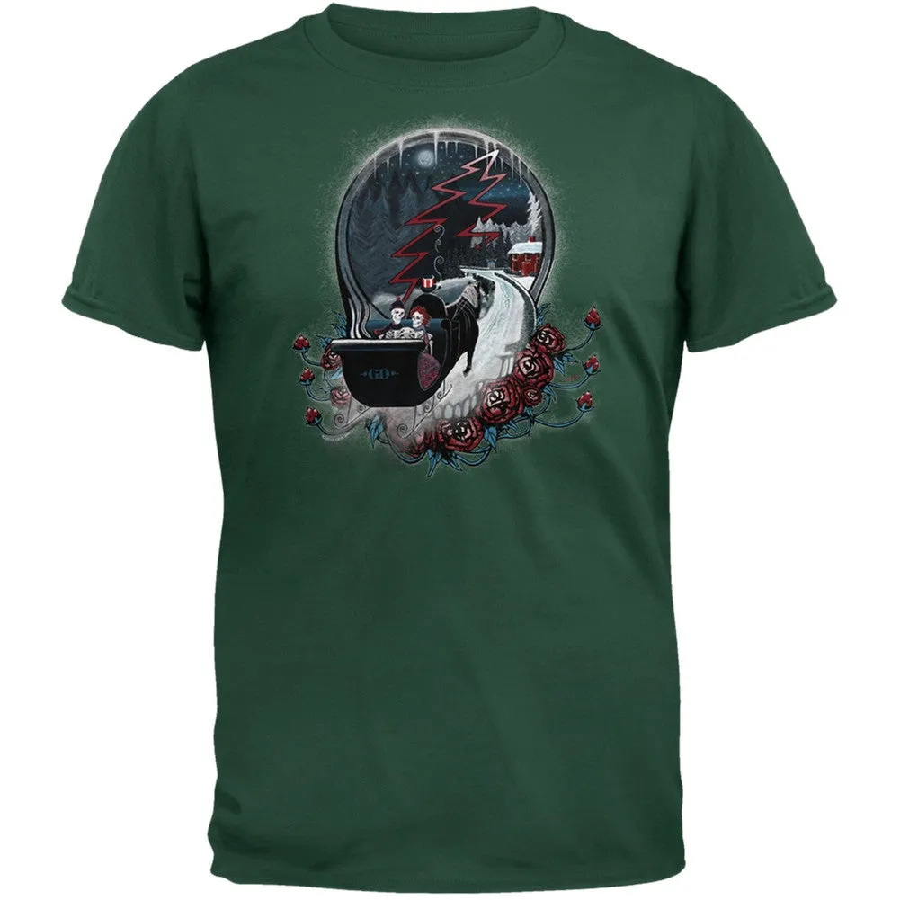 Grateful Dead - Christmas Winter Skeleton Sleigh Steal Your Face T-Shirt sold by Old Glory