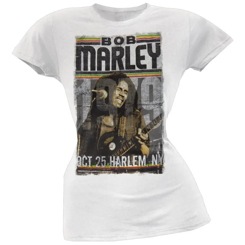 Bob Marley - Harlem Poster Juniors T-Shirt made by Old Glory