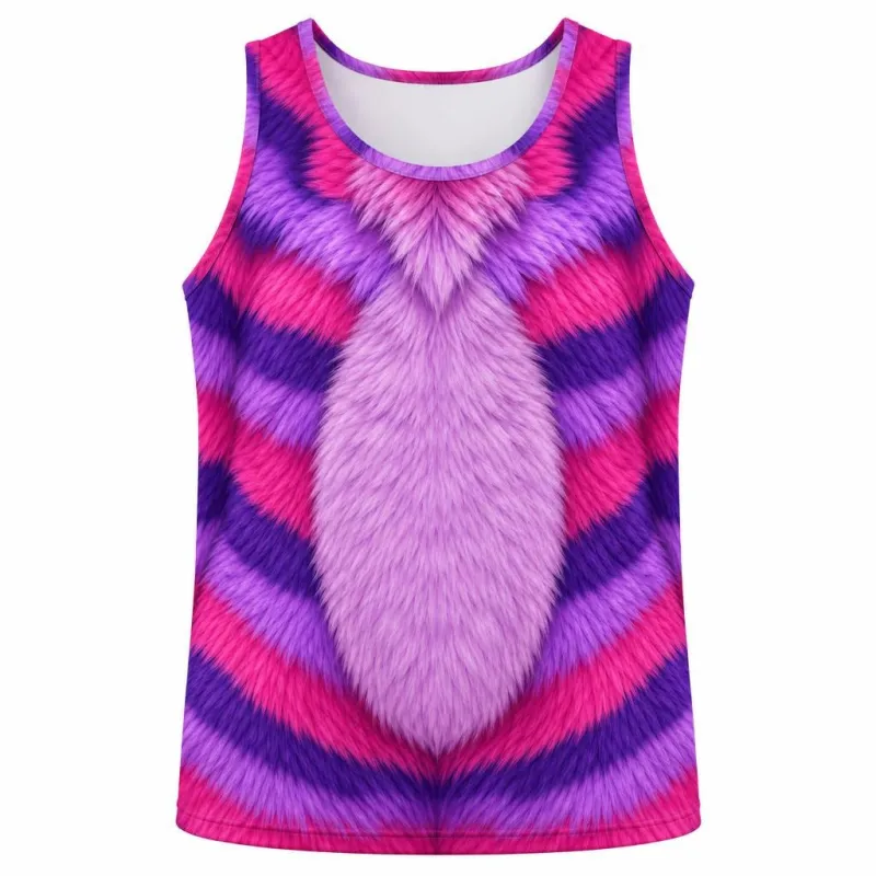 Curious Striped Cat Costume All Over Mens Tank Top made by Old Glory