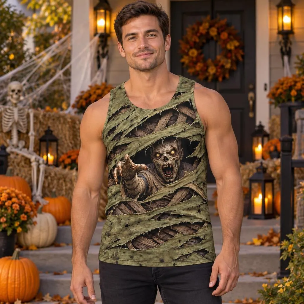 Wrapped Mummy Breakout Costume All Over Men's Tank Top sold by Old Glory product image thumbnail 3