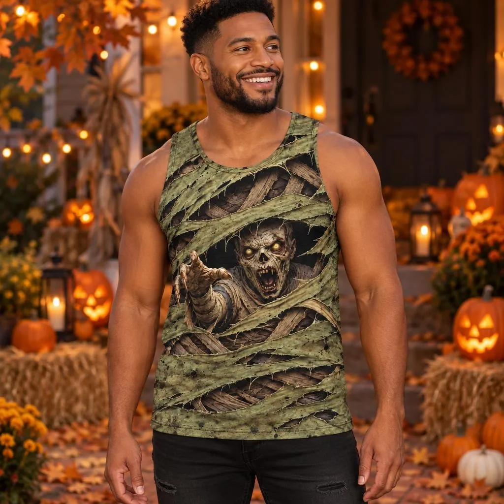 Wrapped Mummy Breakout Costume All Over Men's Tank Top sold by Old Glory product image thumbnail 4