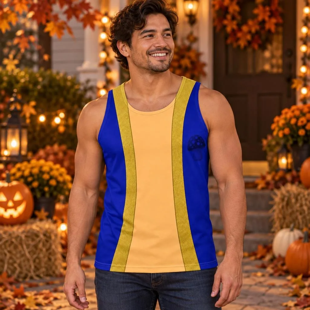 Mini Mushroom Master Sidekick Costume All Over Men's Tank Top sold by Old Glory product image thumbnail 4