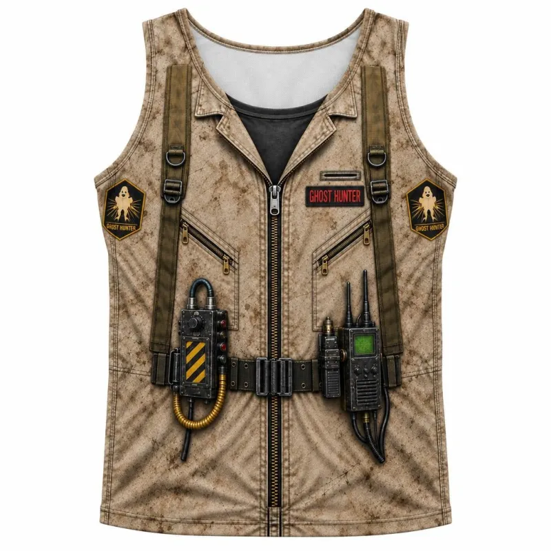 Paranormal Ghost Hunter Costume All Over Men's Tank Top made by Old Glory