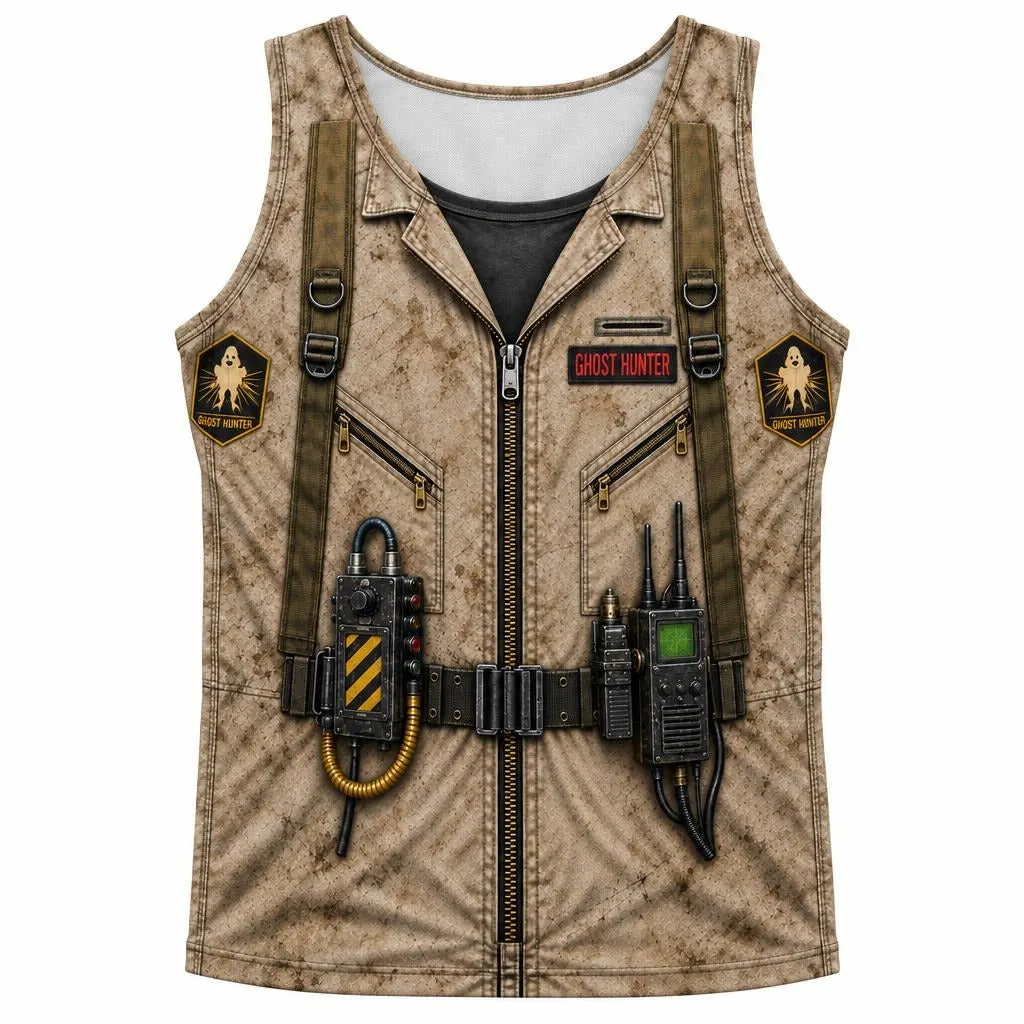 Paranormal Ghost Hunter Costume All Over Men's Tank Top sold by Old Glory
