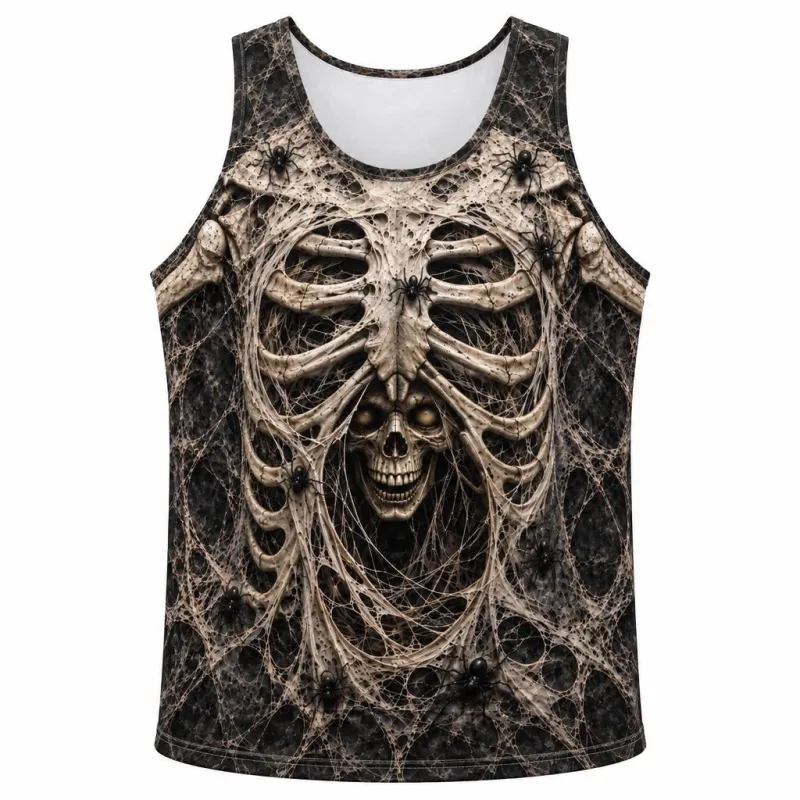 Haunted Skeleton Ribcage Costume All Over Men's Tank Top made by Old Glory