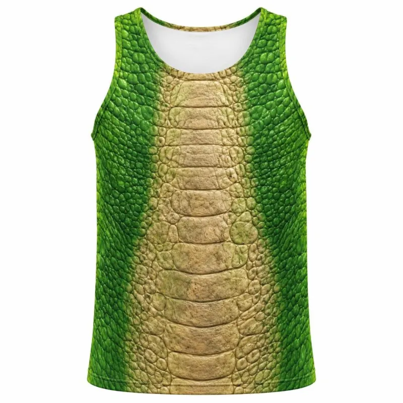 Friendly Green T-Rex Costume All Over Men's Tank Top made by Old Glory