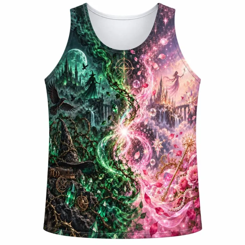 Pink & Green Witch Enchantment All Over Men's Tank Top made by Old Glory