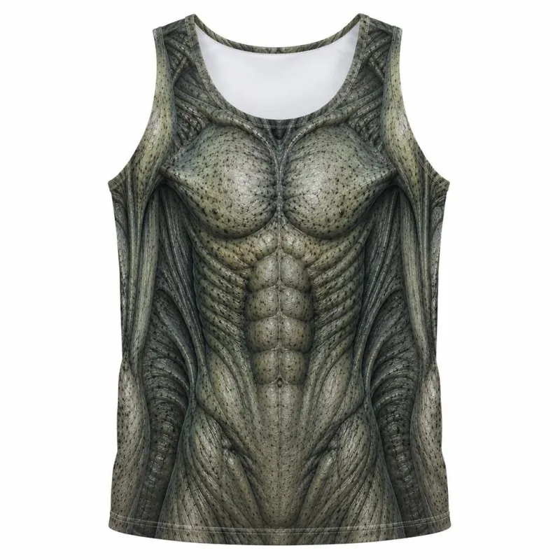 Gray Alien Creature Costume All Over Men's Tank Top made by Old Glory