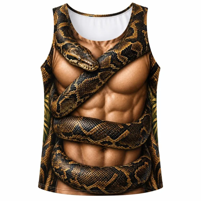Muscular Snake Charmer Costume All Over Men's Tank Top made by Old Glory