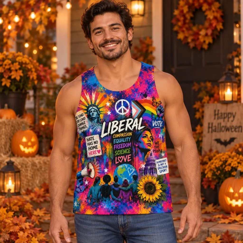 Liberal Pride Collage All Over Men's Tank Top sold by Old Glory product image thumbnail 4