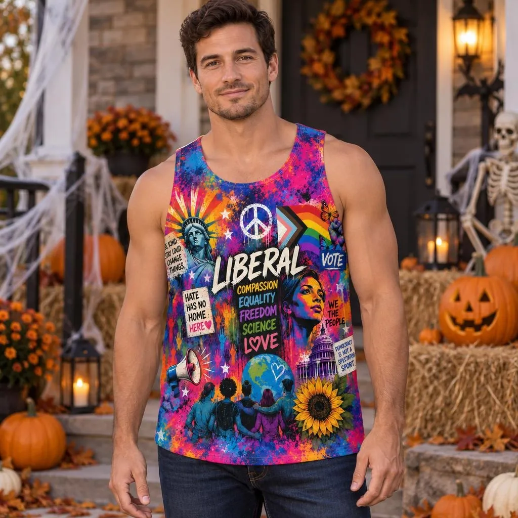 Liberal Pride Collage All Over Men's Tank Top sold by Old Glory product image thumbnail 3