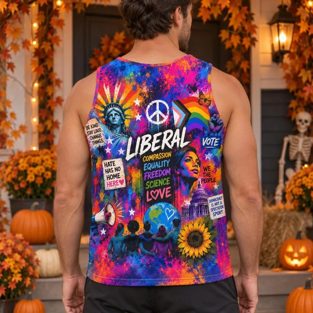 Liberal Pride Collage All Over Men's Tank Top sold by Old Glory product image thumbnail 5