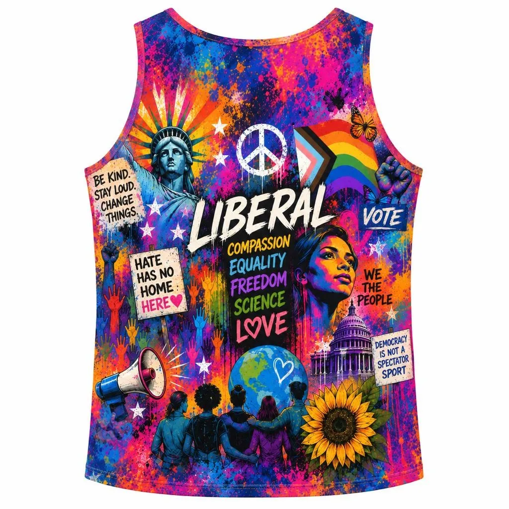 Liberal Pride Collage All Over Men's Tank Top sold by Old Glory product image thumbnail 2