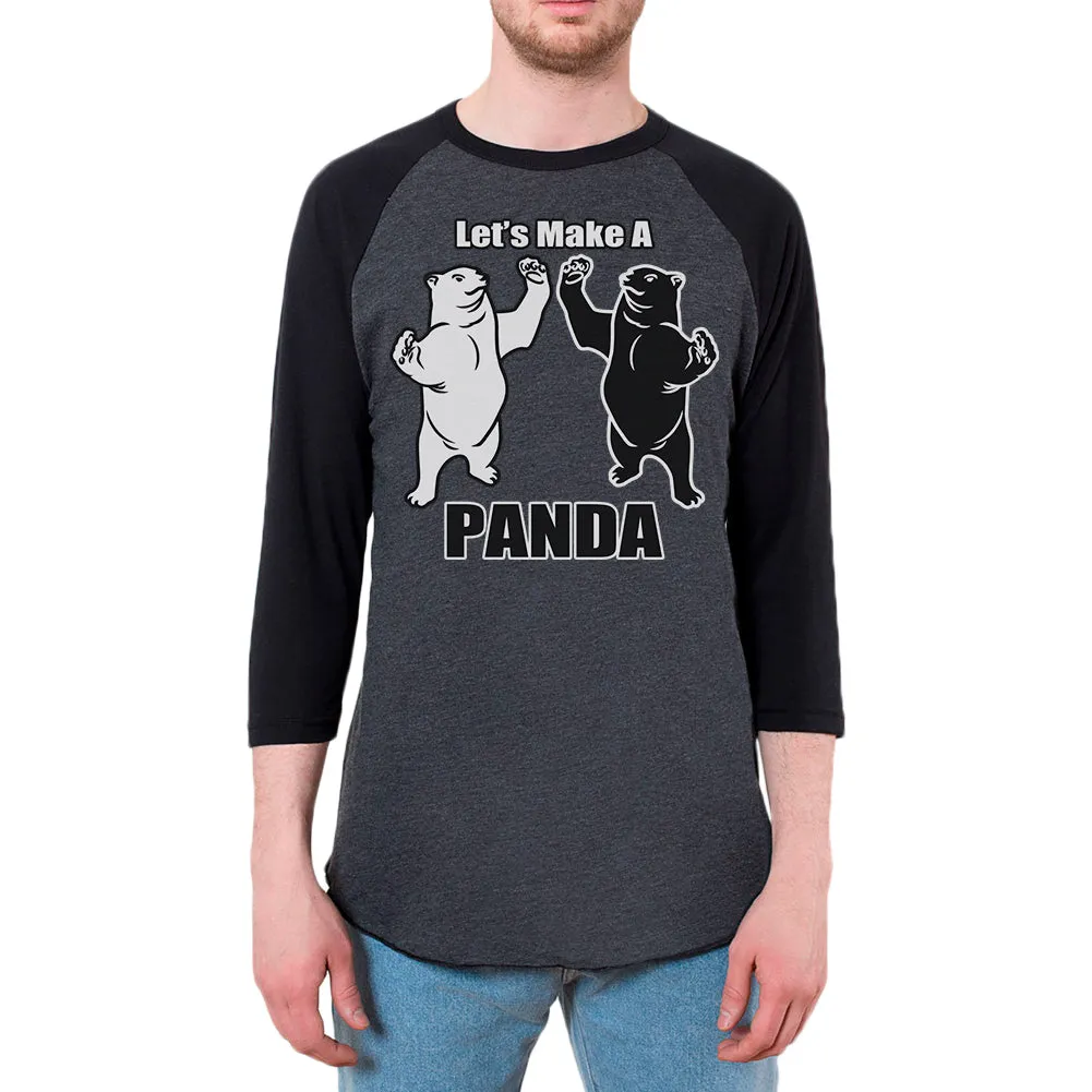 Let's Make a Panda Funny Mens Raglan T Shirt sold by Old Glory