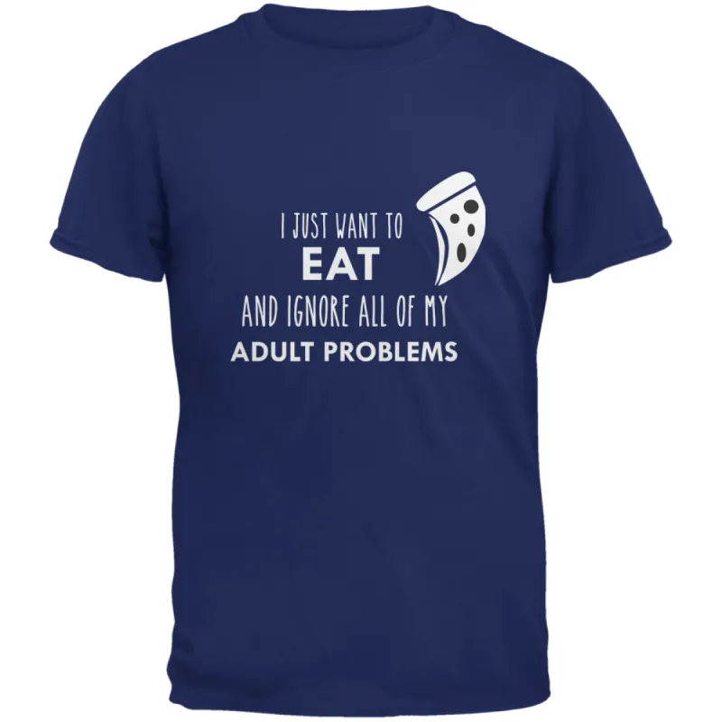 I Just Want to Eat Metro Blue Adult T-Shirt sold by Old Glory
