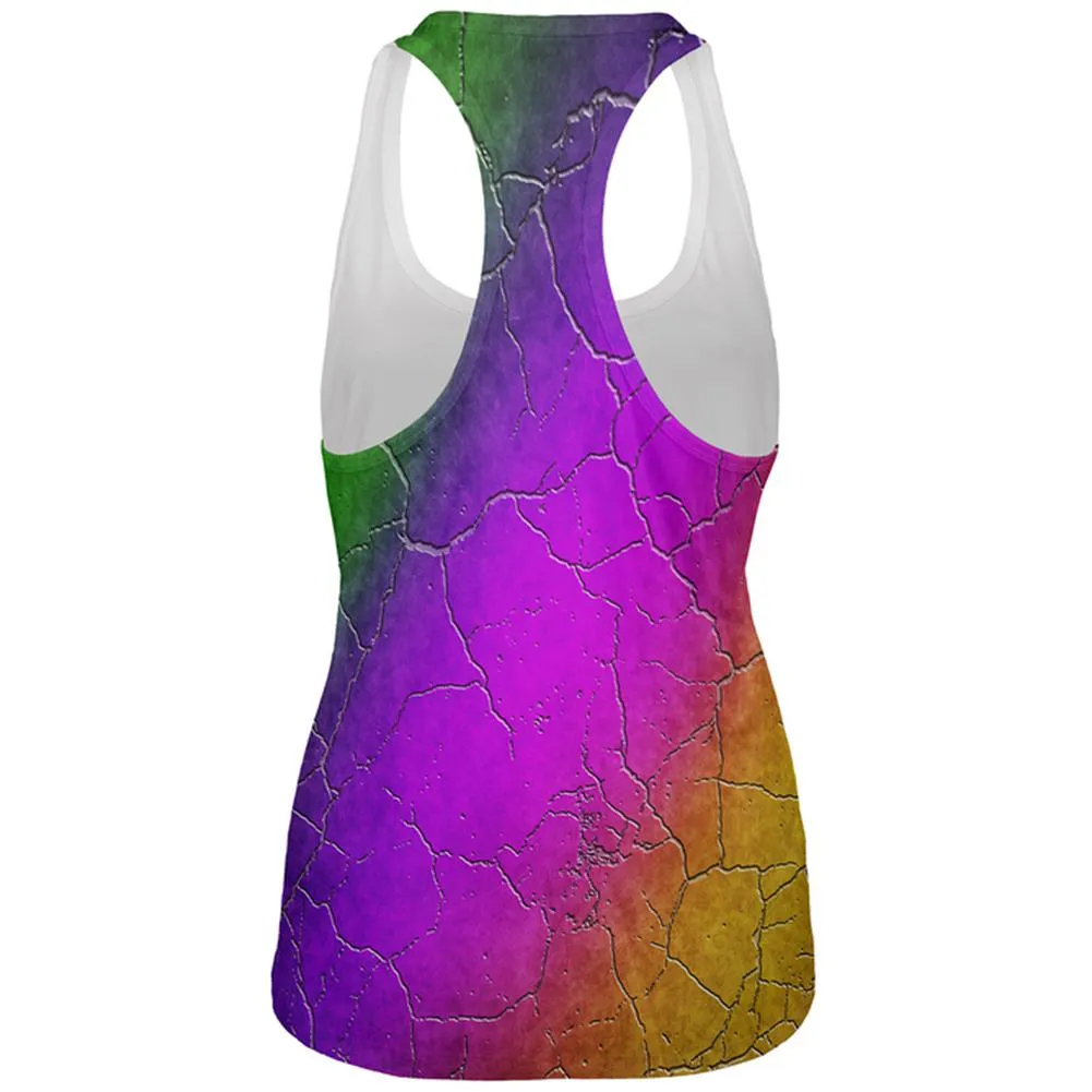 Mardi Gras Party Mask Distressed Grunge Flag All Over Womens Work Out Tank Top sold by Old Glory product image thumbnail 2