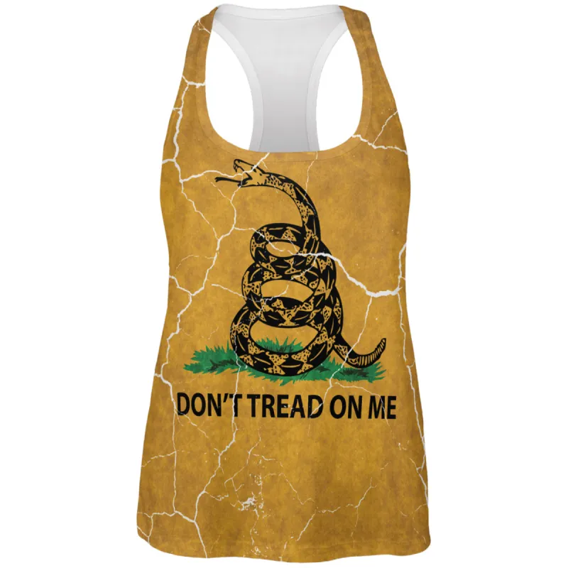 Distressed Gadsden Flag All Over Womens Work Out Tank Top sold by Old Glory