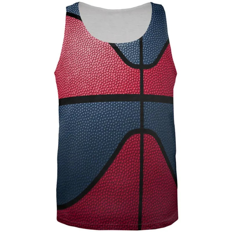 Championship Basketball Red & Navy Blue All Over Mens Tank Top sold by Old Glory