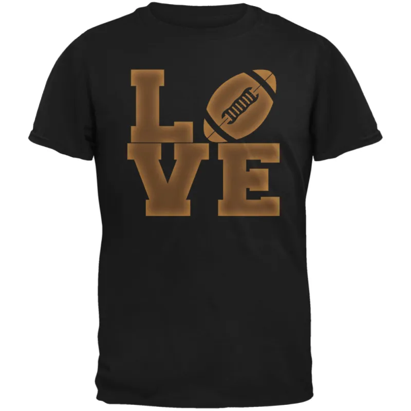 Football Love Black Adult T-Shirt sold by Old Glory