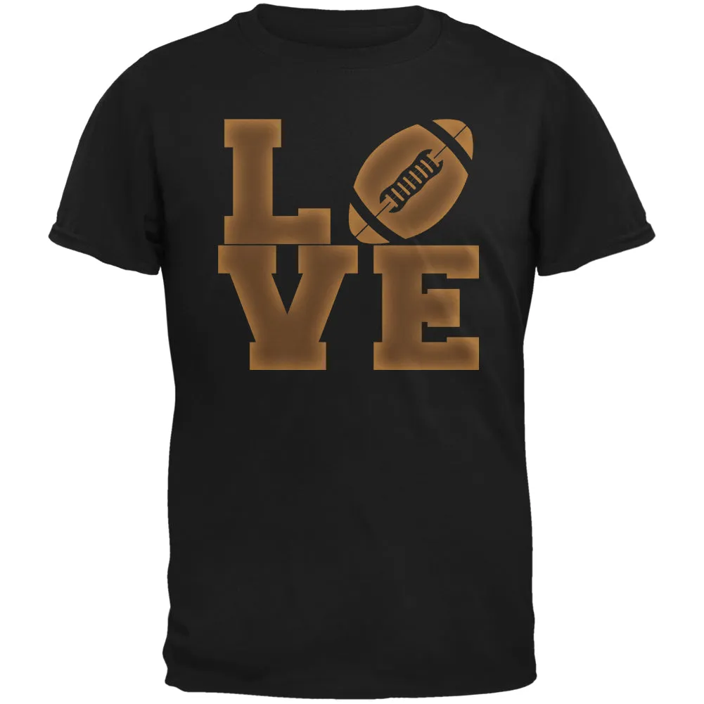 Football Love Black Adult T-Shirt sold by Old Glory