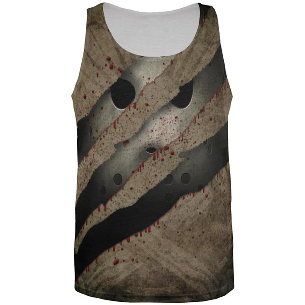 Halloween Horror Movie Mask Slasher Attack All Over Mens Tank Top sold by Old Glory