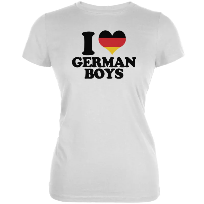 Oktoberfest I Heart German Boys White Juniors Soft T-Shirt sold by Old Glory