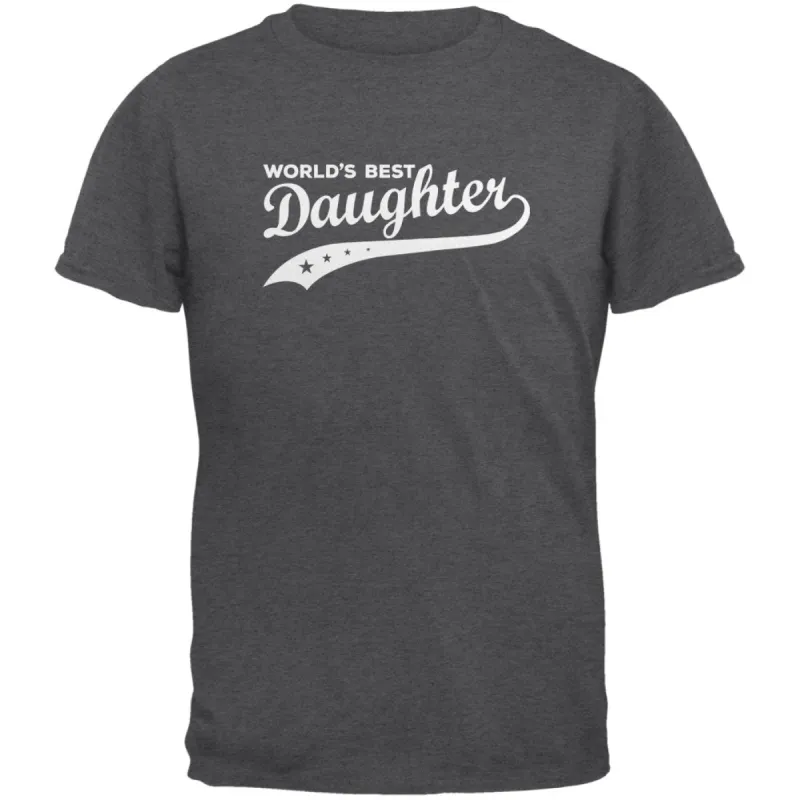 World's Best Daughter Dark Heather Adult T-Shirt sold by Old Glory