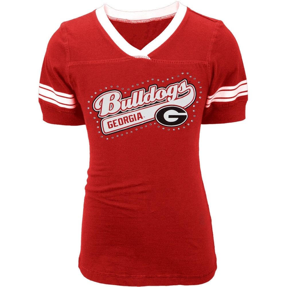 Georgia Bulldogs - Rhinestone Swoop Logo Game Day Girls Youth T-Shirt sold by Old Glory