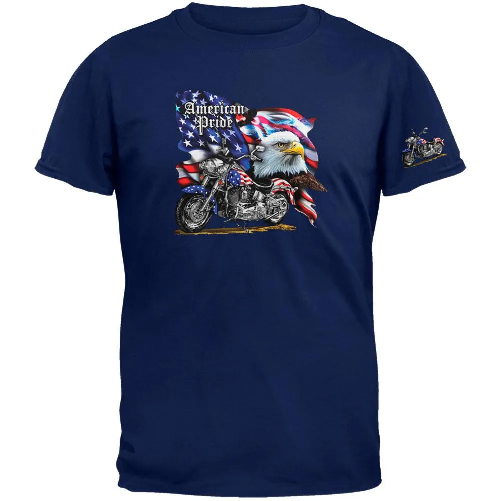 American Pride Eagle Motorcycle Flag T-Shirt sold by Old Glory
