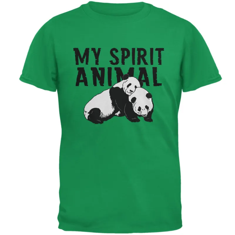 My Spirit Animal Panda Irish Green Adult T-Shirt sold by Old Glory