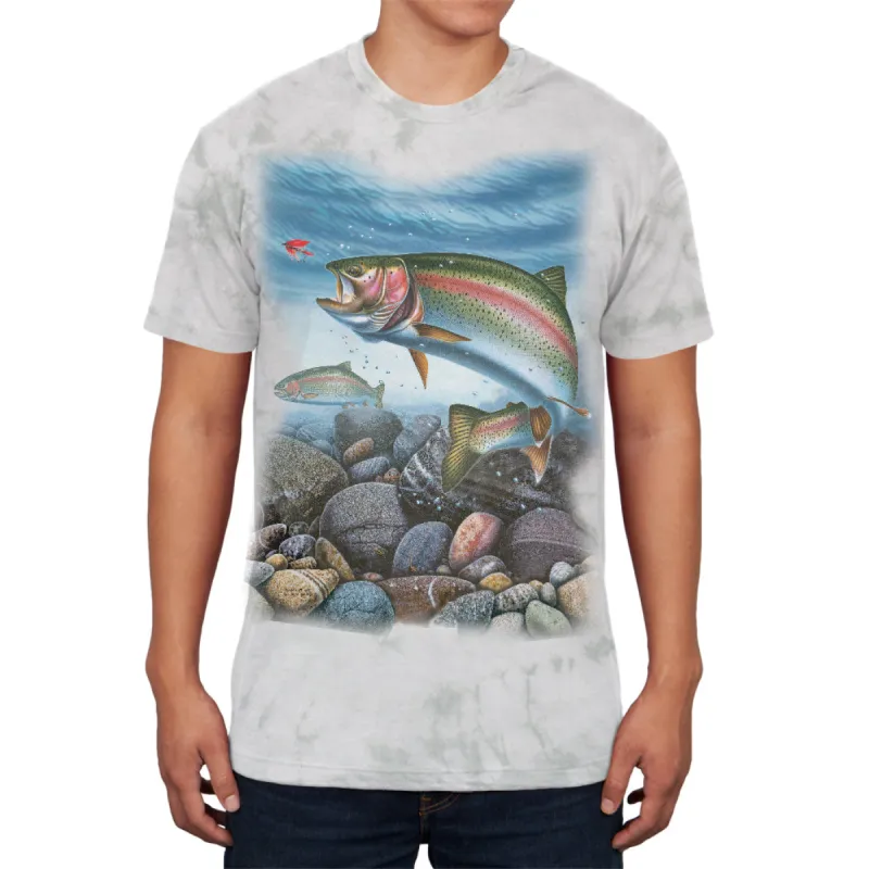 Action Rainbow Trout Fishing Men's Soft T Shirt sold by Old Glory