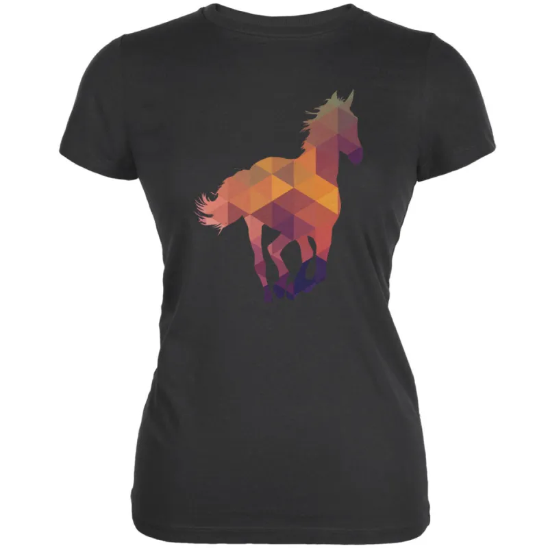 Horse Geometric Grey Juniors Soft T-Shirt sold by Old Glory
