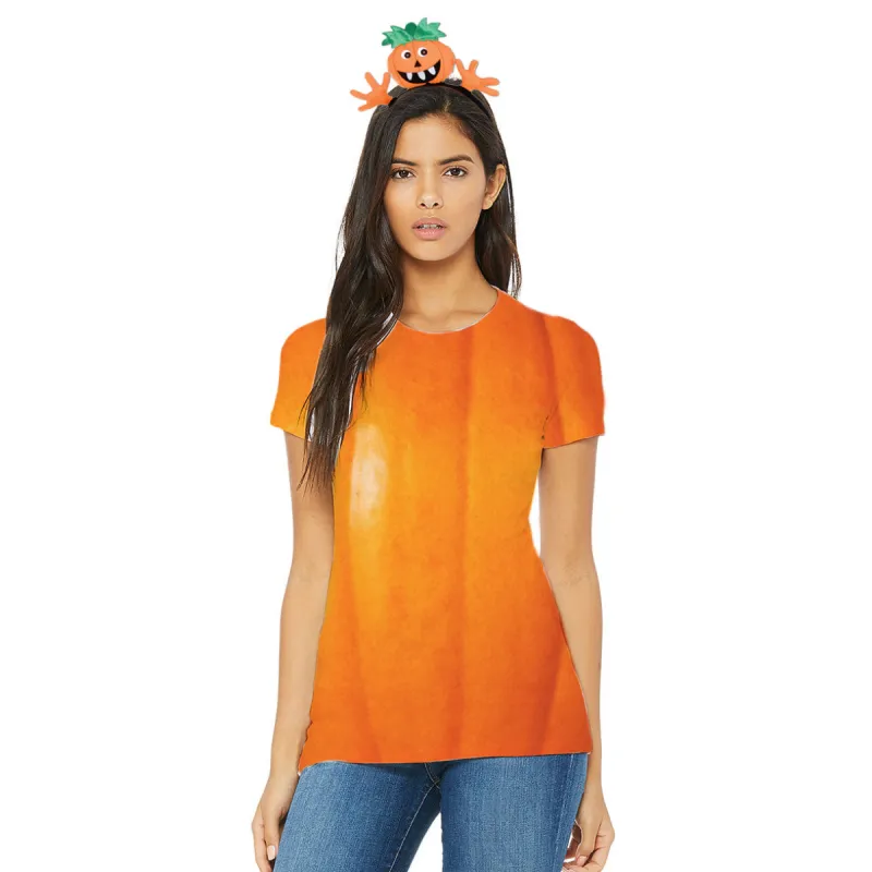 Halloween Costume Pumpkin All Over Womens Costume T Shirt with Jack-O-Lantern Headband sold by Old Glory