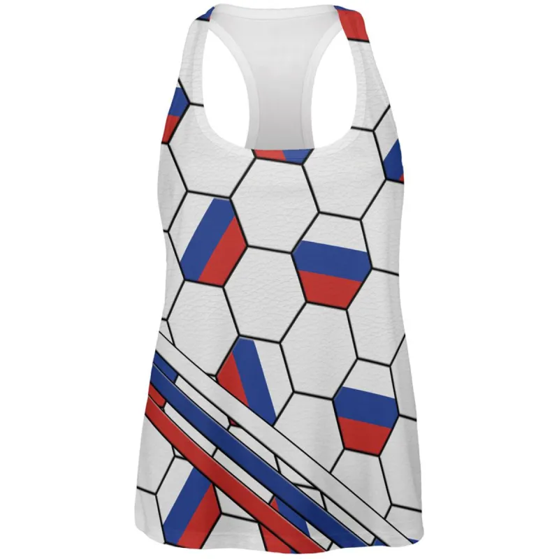World Cup Russia Soccer Ball All Over Womens Work Out Tank Top sold by Old Glory